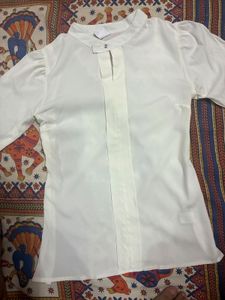 Elegant White Formal Shirt-Style Top