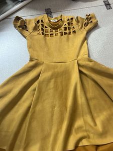 Chic Mustard Cutout Dress