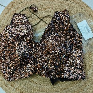 New Coffee Sequence Partywear Blouse