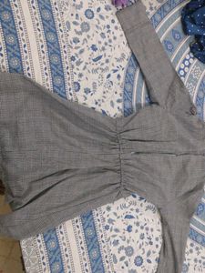 Gray Plaid Mini Dress