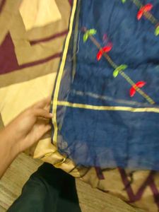 Blue Embroidered Dupatta