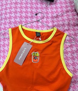 Orange Cartoon Print Dress