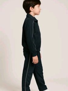 Black Track Pant Suit-  Zip Up