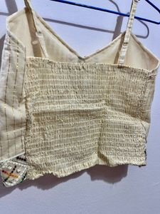 Embroidered Crop Tank Top With Cover Up