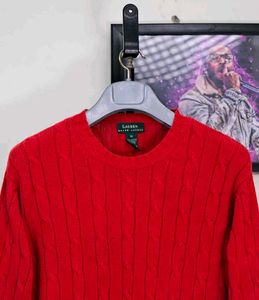 Red Cable Knit Sweater
