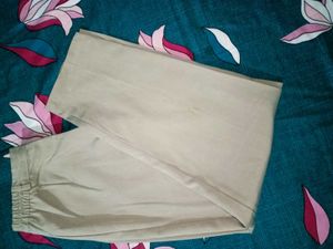 Wide Leg Beige Trousers