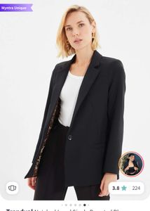 Beautiful Black Blazer with leopard inner lining