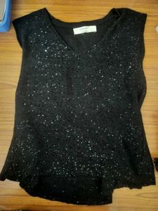Zara Black Sequine Top