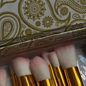 Set of 10 aesthetic makeup brushes