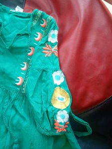 Girls Semi Cotton Frock For 3-4 Years