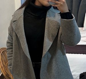 Black Cropped Turtleneck Sweater