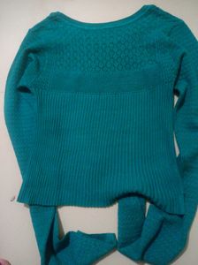 Teal Knit Pullover Sweater