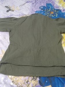 Vintage Olive Green Peplum Jacket