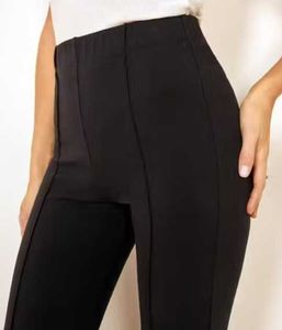 High Waist Elastic Band Black Trousers Women