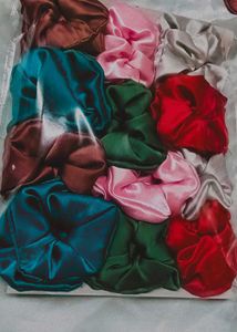 Beautiful Silk Hair Scrunchies For Women And Girls