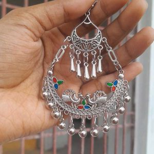 Bohemian Silver Peacock Earrings