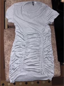 Grey ribbed dress