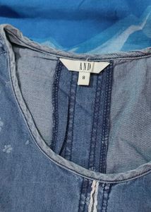 Denim Floral Print Dress