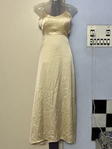 Champagne Satin Slip Dress