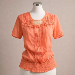 Peach Ruffle Blouse