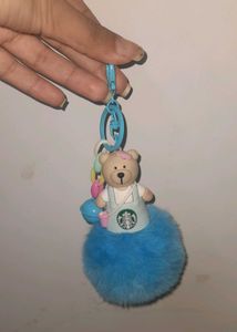 Starbucks Bear Fluffy Keychain+bagcharm