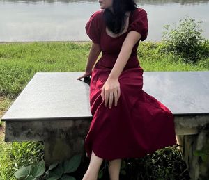 Burgundy Midi Dress