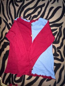 Two Coloured Knitted Style Top