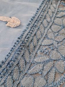 Lucknowi Blue Chikankari Kurta