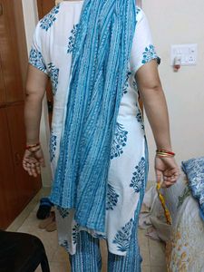 Blue Flower Print Suit