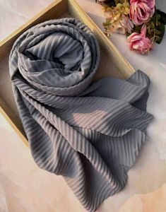 Grey Pleated Hijab