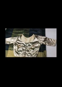 Black &amp; Gold Tissue Saree with Blouse