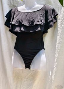 I. Black Ruffle Bodysuit
