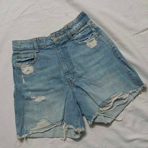 Distressed High Waist Shorts