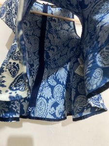 ZARA Jacquard Paisely Peplum Top