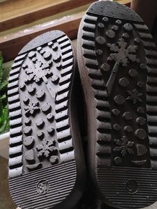 Fuzzy Trim Suede Slippers