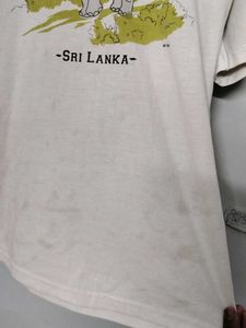 Sri Lanka Print Tshirt Size M With Flaws