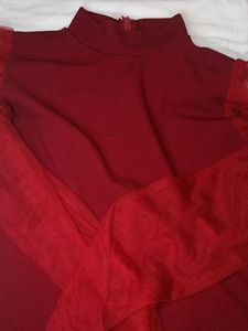 Classical Turtle Neck Puff Sleeeve Top