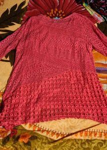 Coral Lace Top