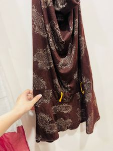 Brown Cowl Neck Beautiful Dress