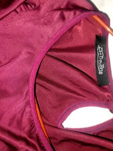 Burgundy Flutter Sleeve Top