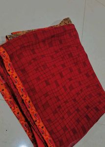 Elegant Brown Floral Print Saree