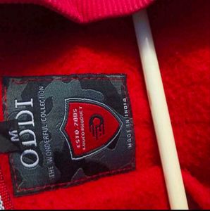 Red Colour Block Zipper Hoodie For Men Winter Wear