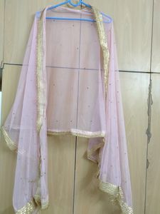 Baby Pink Beautiful Suit With Pant And Dupatta