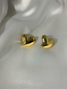 Gold Heart Stud Earrings