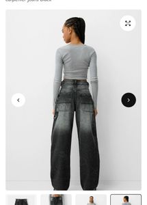 Trendy Gray Wash Baggy Jeans