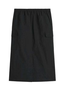 Black Cargo Parachute Skirt