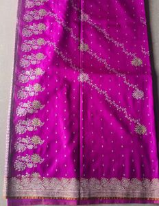 Elegant Purple and Gold Banarasi Silk Saree