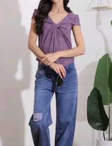 Crinkle Lavender Casual top