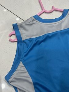 Blue Sleeveless Active T-Shirt