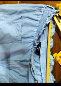 Blue Linen Blend Trousers